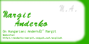 margit anderko business card